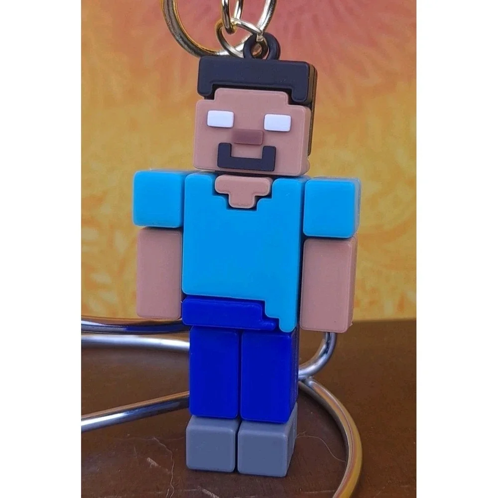 Steve‎ 3D PVC Minecraft Figure Keychain Backpack Wristlet